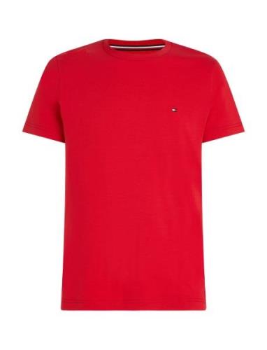 Stretch Slim Fit Tee Tops T-shirts Short-sleeved Red Tommy Hilfiger