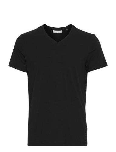 Cflincoln V-Neck Tee Tops T-shirts Short-sleeved Black Casual Friday