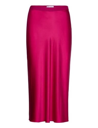 Hana Satin Silk Skirt Designers Knee-length & Midi Red Ahlvar Gallery