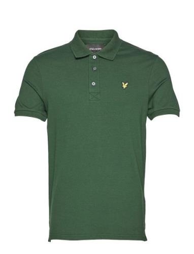 Plain Polo Shirt Tops Polos Short-sleeved Green Lyle & Scott