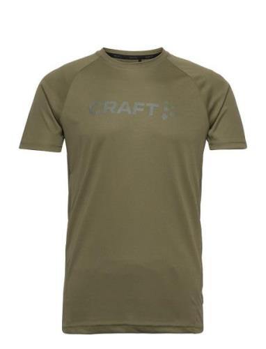 Core Essence Logo Tee M Sport T-shirts Short-sleeved Khaki Green Craft