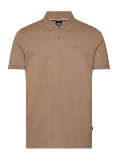 Pallas Tops Polos Short-sleeved Beige BOSS