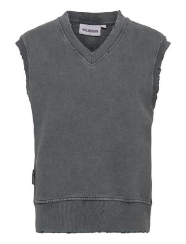 Distressed Vest Vests Knitted Vests Grey HAN Kjøbenhavn