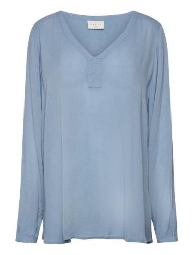 Kcami Ls Blouse Tops Blouses Long-sleeved Blue Kaffe Curve