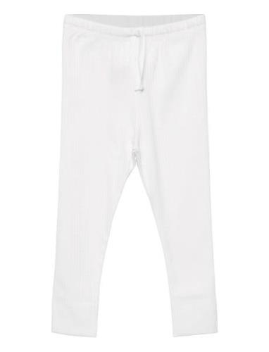 Rib Jersey Leggings W. String Bottoms Leggings White Copenhagen Colors