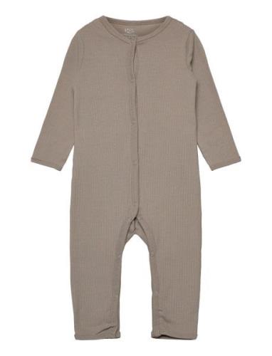 Rib Jersey Full Body Langermet Bodysuit Grey Copenhagen Colors