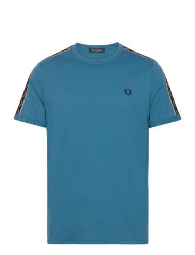 Taped Ringer T-Shirt Tops T-shirts Short-sleeved Blue Fred Perry