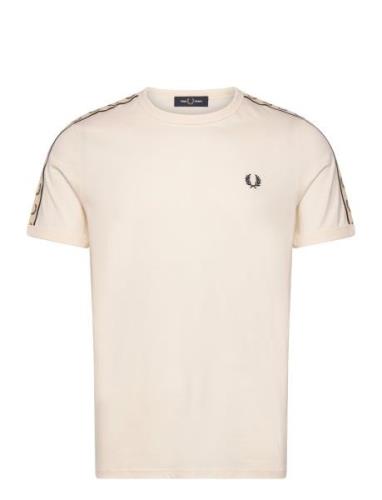 Taped Ringer T-Shirt Tops T-shirts Short-sleeved Cream Fred Perry