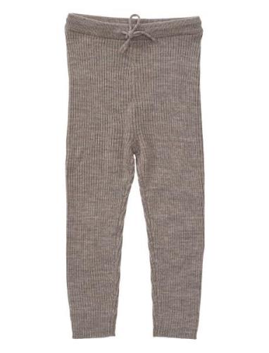 Merino Classic Rib Leggings W. Drawstrings Bottoms Leggings Grey Copen...