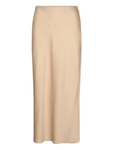 Viellette Hw Long Skirt - Noos Langt Skjørt Beige Vila