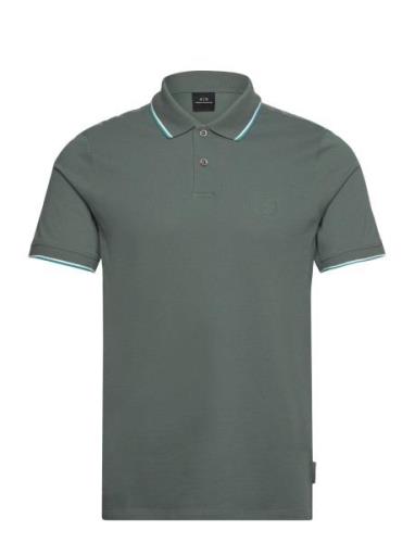 Polo Shirt Tops Polos Short-sleeved Green Armani Exchange