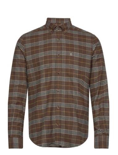 Flannel Big Check Shirt Designers Shirts Casual Brown Morris