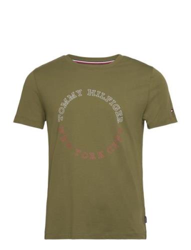 Monotype Roundle Tee Tops T-shirts Short-sleeved Green Tommy Hilfiger