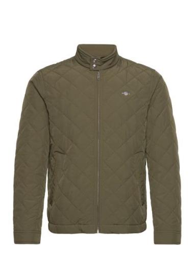 Quilted Windcheater Tynn Jakke Khaki Green GANT