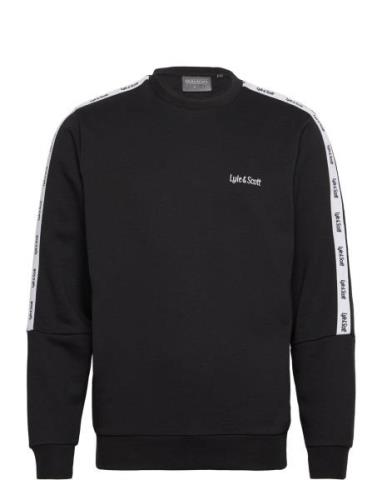 Tape Crewneck Sport Sweat-shirts & Hoodies Sweat-shirts Black Lyle & S...