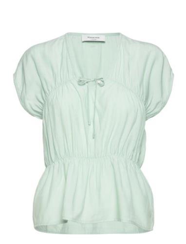 Blouse Tops Blouses Short-sleeved Green Rosemunde