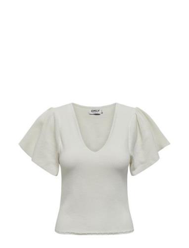 Onlkendra Ss V-Neck Knt Tops Blouses Short-sleeved White ONLY