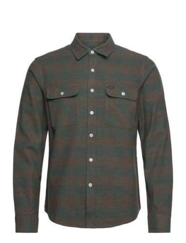 Bowery L/S Flannel Tops Shirts Casual Grey Brixton