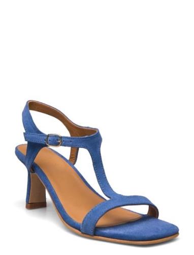 Sandals - Block Heels Sandal Med Hæl Blue ANGULUS