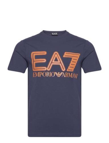 T-Shirt Tops T-shirts Short-sleeved Navy EA7