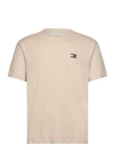 Tjm Reg Badge Tee Ext Tops T-shirts Short-sleeved Beige Tommy Jeans