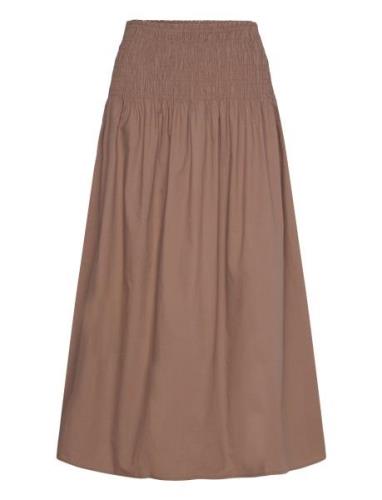 Skirt Langt Skjørt Brown Rosemunde