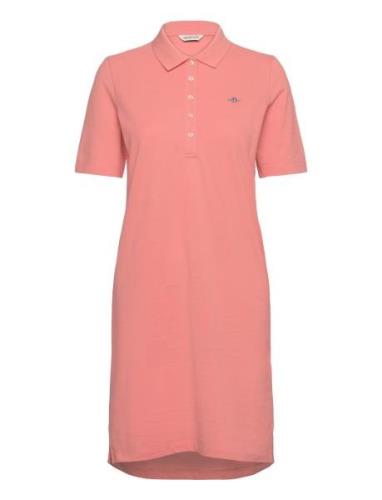 Slim Shield Ss Pique Polo Dress Kort Kjole Pink GANT