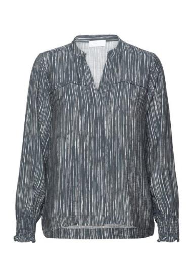 Lr-Fever Tops Blouses Long-sleeved Blue Levete Room