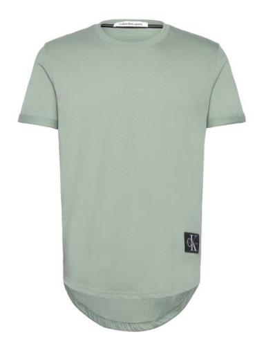 Badge Turn Up Sleeve Tops T-shirts Short-sleeved Green Calvin Klein Je...