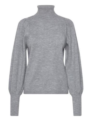 Pd-Marion Puffy Rollneck Tops Knitwear Turtleneck Grey Pieszak