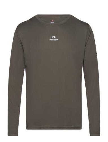 Nwlbeat Poly Ls Tee Tops T-shirts Long-sleeved Khaki Green Newline