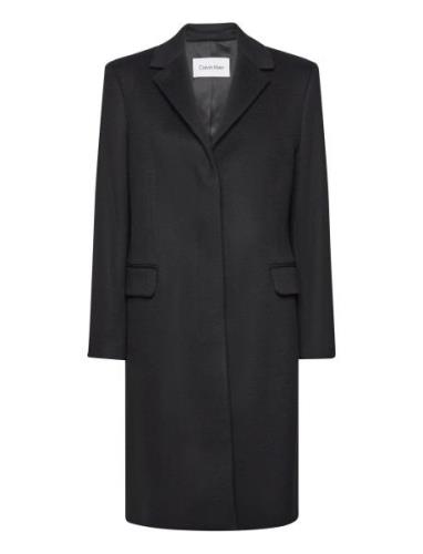 Essential Wool Coat Outerwear Coats Winter Coats Black Calvin Klein