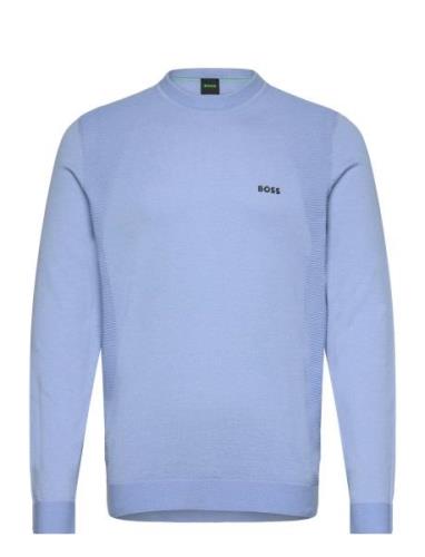 Momentum_Lite_Cn24 Tops Knitwear Round Necks Blue BOSS