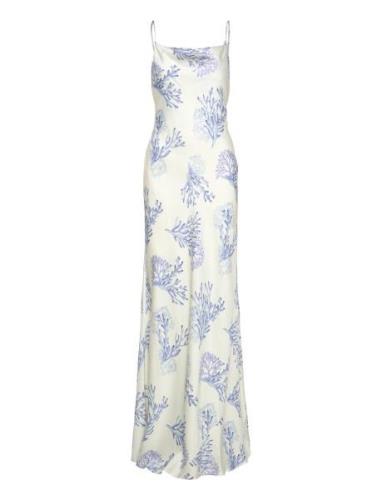 Eliza Tie Back Slip Maxi Dress Maxikjole Festkjole Blue Malina