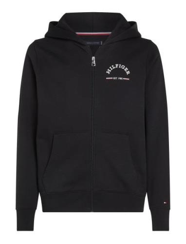 Roundall Hooded Zip Through Tops Sweat-shirts & Hoodies Hoodies Black ...