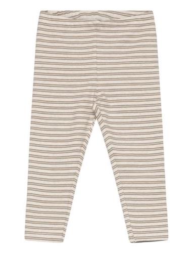 Leggings Striped Rib Bottoms Leggings Beige Huttelihut