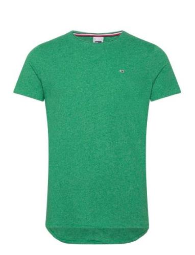 Tjm Xslim Jaspe C Neck Ext Tops T-shirts Short-sleeved Green Tommy Jea...