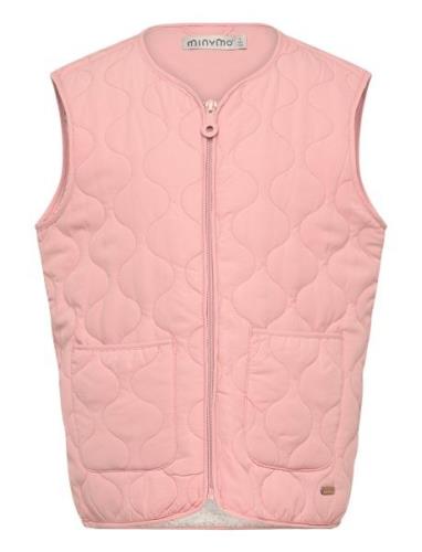 Quilt Vest - Girls Fôret Vest Pink Minymo