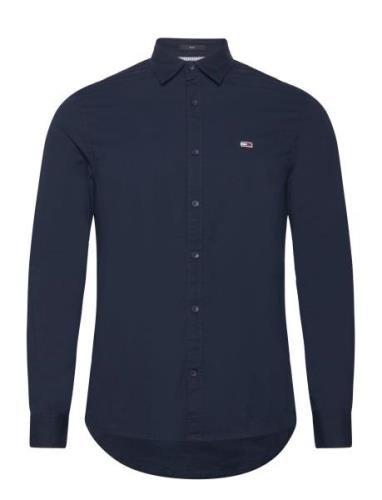 Tjm Reg Entry Poplin Shirt Tops Shirts Casual Navy Tommy Jeans