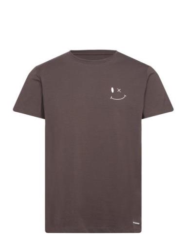 Patrick Organic Tee Tops T-shirts Short-sleeved Brown Clean Cut Copenh...