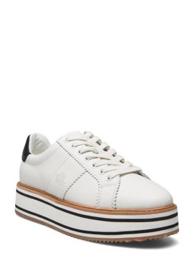 Amelia Leather Platform Sneaker Lave Sneakers Cream Lauren Ralph Laure...