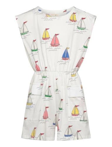 Sailing Boats Aop Summersuit Jumpsuit White Mini Rodini