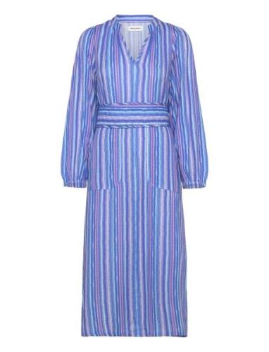 Parisll Midi Dress Ls Knelang Kjole Blue Lollys Laundry