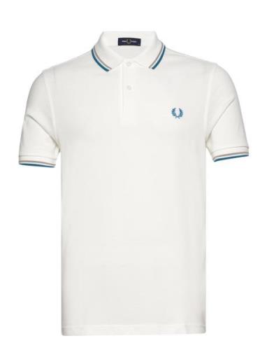 Twin Tipped Fp Shirt Tops Polos Short-sleeved White Fred Perry