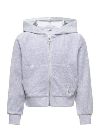 Sweatshirt Velour With Hoodie Tops Sweat-shirts & Hoodies Hoodies Grey...