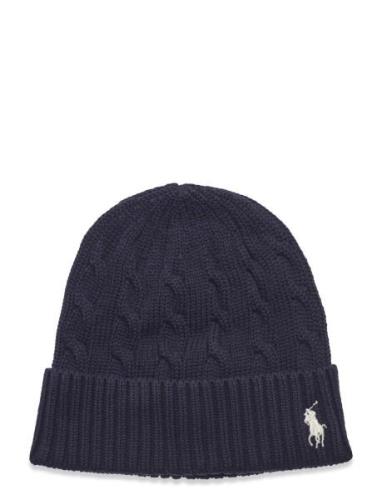 Cotton-Cotton Cable Hat Accessories Headwear Beanies Navy Polo Ralph L...