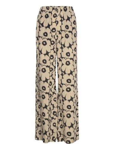 Oanet Mini Unikko Bottoms Trousers Wide Leg Beige Marimekko