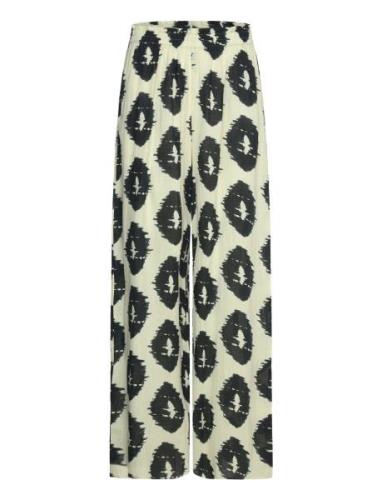 Wideleg Printed Trousers Bottoms Trousers Wide Leg Green Mango