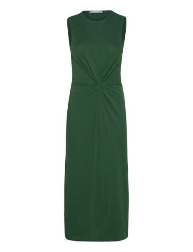 Midi-Dress With Draped Detail Knelang Kjole Green Mango