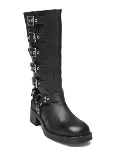 Battle Boot Shoes Boots Ankle Boots Ankle Boots Flat Heel Black Steve ...